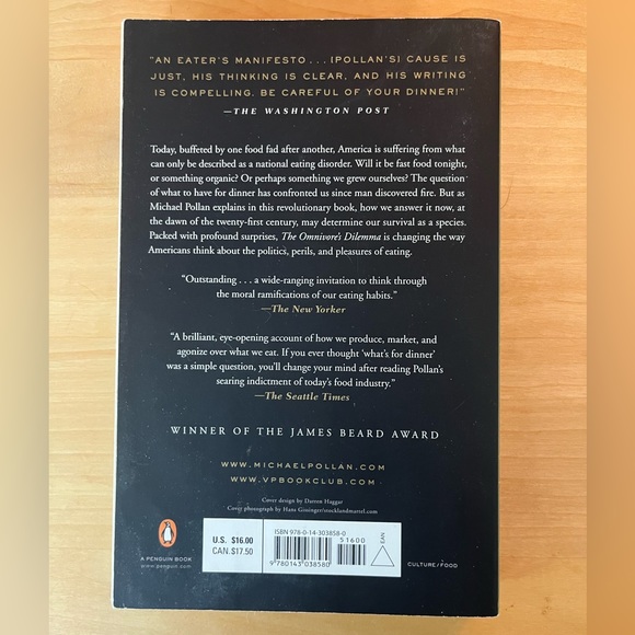 Host Pick The Omnivore’s Dilemma by Michael Pollan 2006 ed good used condition - Picture 2 of 4